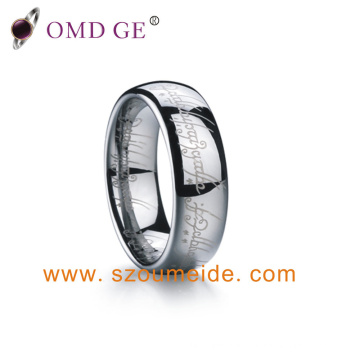 Unique White Tungsten Wedding Bands with Printing